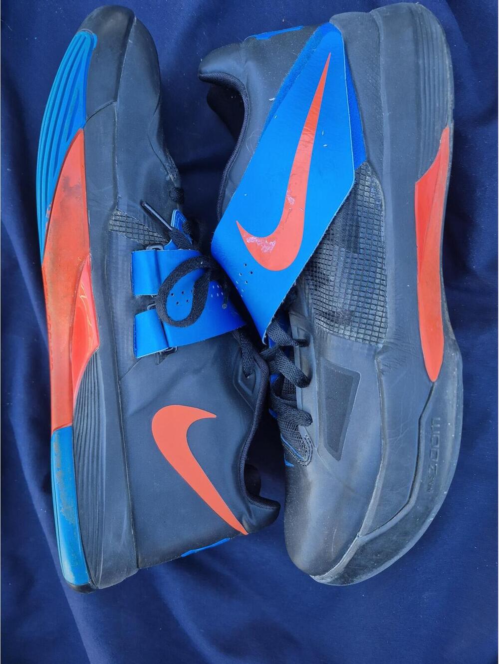 Nike KD 4 Away PRE-OWNED Black Orange Blue Size 13 Mens